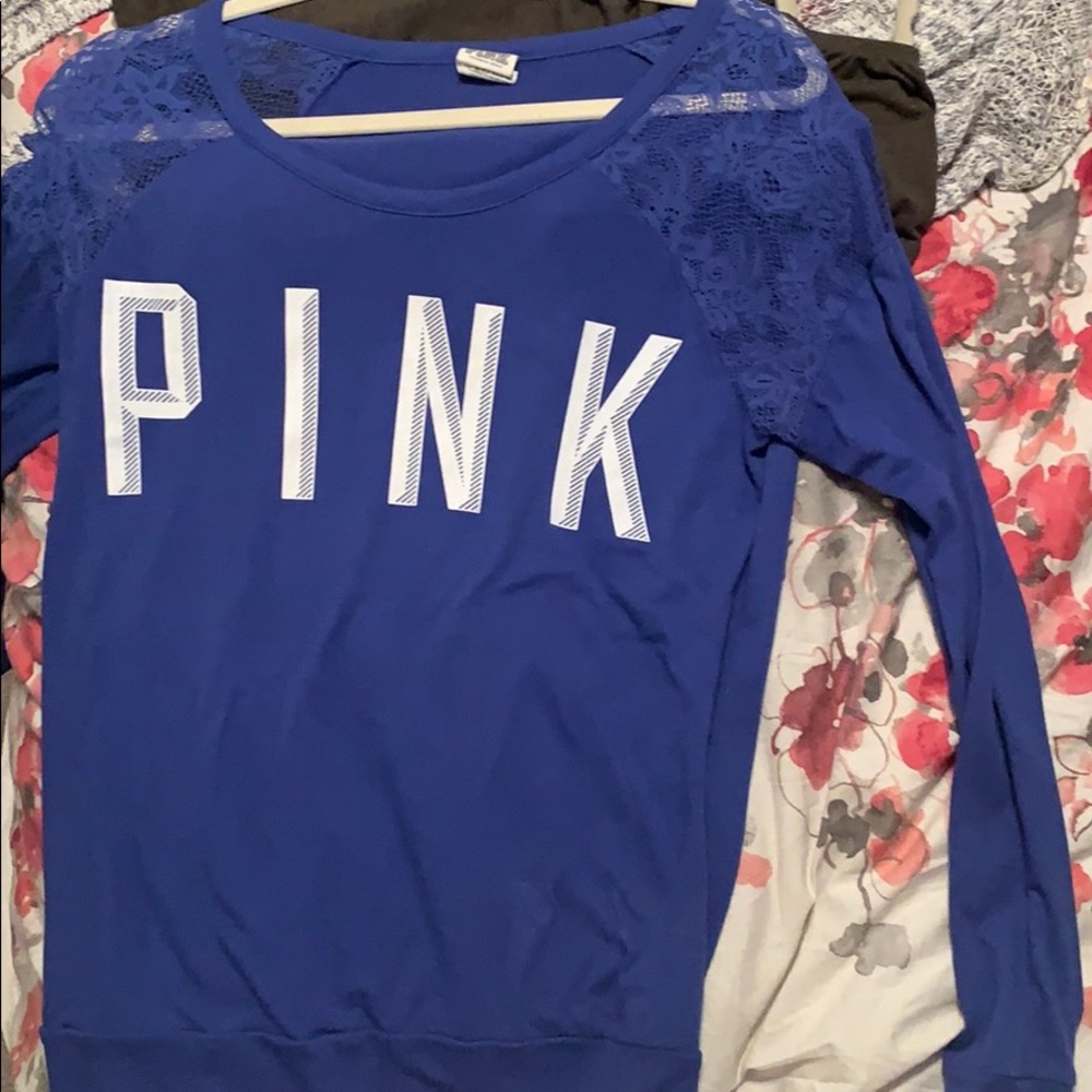 Pink/ Victoria’s Secret blue shirt